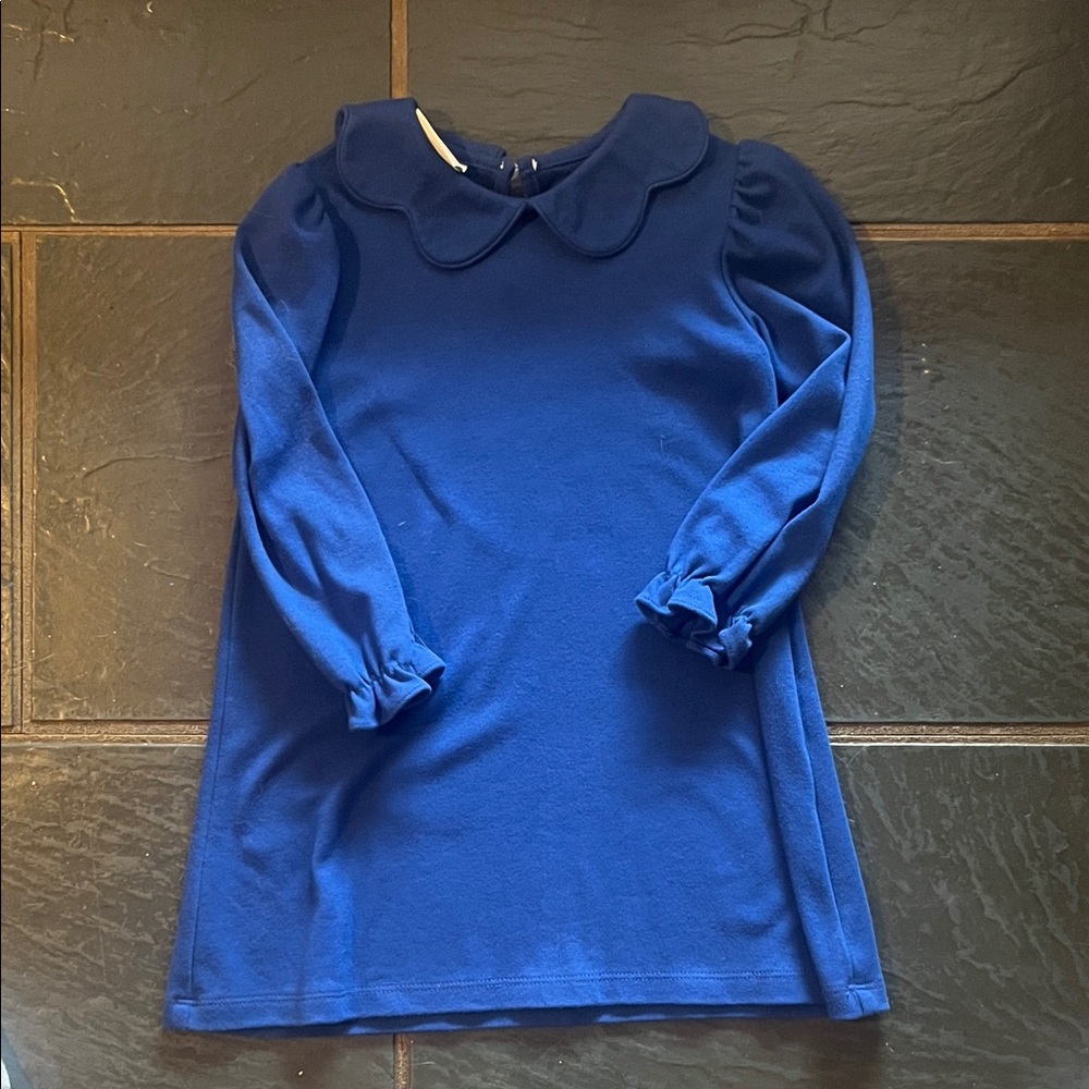 Zuccini Kids Blue Long-Sleeve Dress with Scalloped Collar
